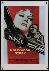 2z569 SUNSET BOULEVARD 26x38 commercial poster 1980s Billy Wilder classic, unusual film strip image!