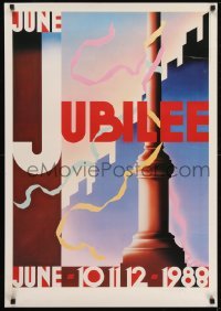 2z347 JUNE JUBILEE signed 25x36 museum/art exhibition 1988 by Leslie Cabarga, cool artwork!