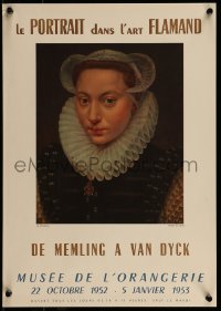 2z353 LE PORTRAIT DANS L'ART FLAMMAND 14x20 French museum/art exhibition 1952 Flemish noblewoman!