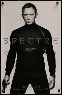 2z966 SPECTRE teaser mini poster 2015 cool image of Daniel Craig as James Bond 007 with gun!