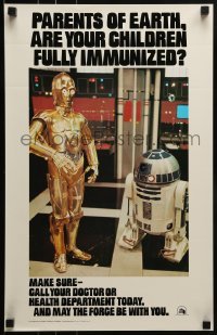 2z821 STAR WARS HEALTH DEPARTMENT POSTER 14x22 special poster 1977 C3P0 & R2D2, make sure!