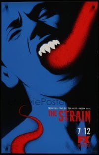 2z196 STRAIN tv poster 2015 Guillermo del Toro & Chuck Hogan, weird devil mouth horror artwork!