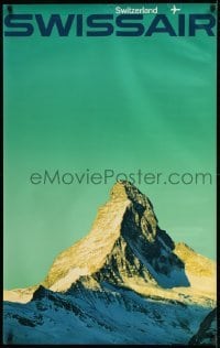 2z233 SWISSAIR SWITZERLAND 25x40 Swiss travel poster 1960s the famous Matterhorn by Manfred Bingler