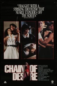 3g212 CHAIN OF DESIRE 1sh 1992 Temistocles Lopez, great images of Linda Fiorentino, Elias Koteas!