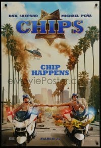 3g217 CHIPS teaser DS 1sh 2017 motorcycle cops Dax Shepard, Michael Pena, CHIP happens!