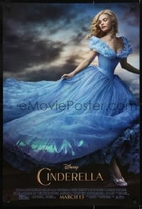 3g218 CINDERELLA advance DS 1sh 2015 great image of Lilly James in the title role!