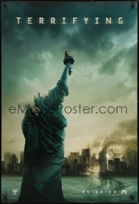 3g225 CLOVERFIELD teaser 1sh 2008 wild image of destroyed New York & Lady Liberty decapitated!