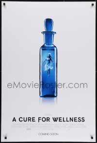 3g243 CURE FOR WELLNESS style A int'l advance DS 1sh 2017 image of Mia Goth floating in blue vial!