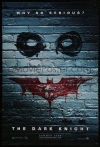 3g250 DARK KNIGHT teaser DS 1sh 2008 why so serious? cool graffiti image of the Joker's face!