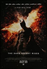 3g251 DARK KNIGHT RISES advance DS 1sh 2012 Christian Bale as Batman, a fire will rise!