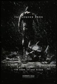 3g252 DARK KNIGHT RISES teaser DS 1sh 2012 Tom Hardy as Bane, cool image of broken mask in the rain!