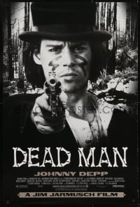 3g260 DEAD MAN 1sh 1996 great image of Johnny Depp pointing gun, Jim Jarmusch's mystic western!