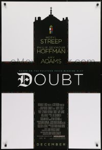 3g284 DOUBT advance DS 1sh 2008 Meryl Streep, Philip Seymour Hoffman, Amy Adams, cool design!