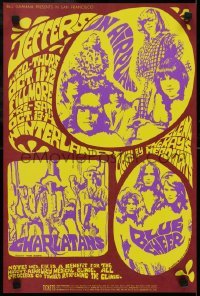 3k344 JEFFERSON AIRPLANE/CHARLATANS/BLUE CHEER 14x21 music poster 1967 MacLean & Greene art!