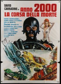 3p435 DEATH RACE 2000 Italian 2p 1976 art of killer cars, David Carradine & sexy Simone Griffeth!