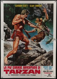 3p509 TARZAN'S GREATEST ADVENTURE Italian 2p R1970s different Piovano art of Gordon Scott!