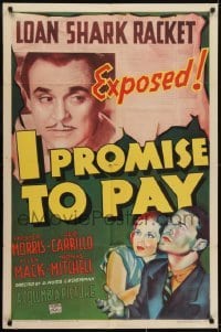 3y409 I PROMISE TO PAY 1sh 1937 Chester Morris, Helen Mack, loan shark racket exposed!