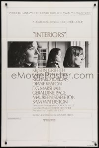 3y424 INTERIORS style B 1sh 1978 Diane Keaton, Mary Beth Hurt, directed by Woody Allen!