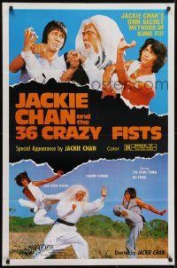 3y437 JACKIE CHAN & THE 36 CRAZY FISTS 1sh 1983 Jackie Chan's own secret methods of kung fu!