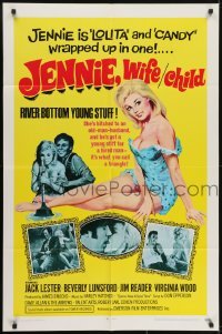 3y441 JENNIE: WIFE CHILD 1sh 1969 David Allan, sexy Beverly Lunsford is Lolita & Candy all in one!