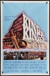 3y457 KING OF KINGS style B 1sh 1961 Nicholas Ray Biblical epic, Jeffrey Hunter as Jesus!