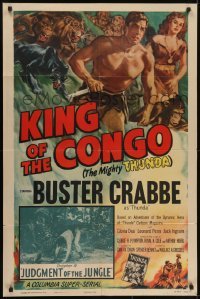 3y459 KING OF THE CONGO chapter 15 1sh 1952 Crabbe as The Mighty Thunda, art by Glenn Cravath!