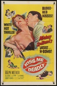 3y462 KISS ME DEADLY 1sh 1955 Mickey Spillane, Robert Aldrich, Ralph Meeker as Mike Hammer