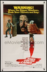 3y464 KNIFE FOR THE LADIES 1sh 1974 Ruth Roman, wild horror art of the Ripper and his blade!