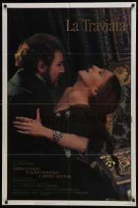 3y468 LA TRAVIATA 1sh 1983 Franco Zeffirelli, Placido Domingo, great romantic image, opera!