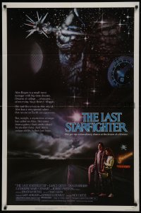 3y474 LAST STARFIGHTER 1sh 1984 Catherine Mary Stewart & Lance Guest as video game pilot!