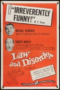 3y480 LAW & DISORDER 1sh 1958 Michael Redgrave, Robert Morley, English comedy!