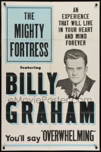 3y562 MIGHTY FORTRESS 1sh 1954 Billy Graham, an experience that will live in your heart & mind!