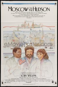 3y580 MOSCOW ON THE HUDSON 1sh 1984 great artwork of Russian Robin Williams by Craig!