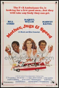 3y582 MOTHER, JUGS & SPEED style B 1sh 1976 art of sexy Raquel Welch, Bill Cosby & Harvey Keitel