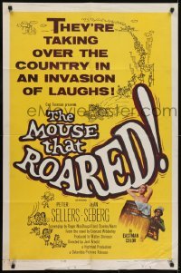 3y583 MOUSE THAT ROARED 1sh 1959 Sellers & Seberg take over the country w/an invasion of laughs!