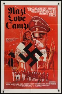 3y607 NAZI LOVE CAMP 1sh 1977 classic bad taste image of tortured girls & swastika!