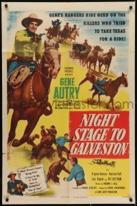 3y617 NIGHT STAGE TO GALVESTON 1sh 1952 Gene Autry makes crooks go straight into a Ranger trap!