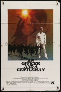 3y627 OFFICER & A GENTLEMAN 1sh 1982 Richard Gere & Debra Winger in love & in the U.S. Navy!