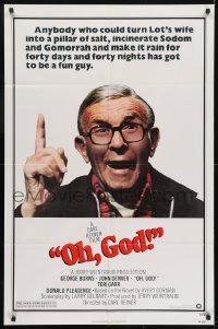 3y628 OH GOD 1sh 1977 directed by Carl Reiner, great super close up of wacky George Burns!