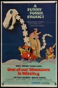 3y637 ONE OF OUR DINOSAURS IS MISSING 1sh 1975 Walt Disney, a funky fossil frolic, wacky art!