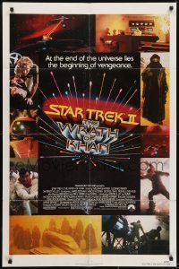 3y805 STAR TREK II 1sh 1982 The Wrath of Khan, Leonard Nimoy, William Shatner, sci-fi sequel!