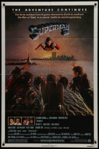 3y825 SUPERMAN II NSS style 1sh 1981 Christopher Reeve, Terence Stamp, great image of villains!