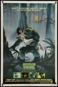 3y827 SWAMP THING NSS style 1sh 1982 Wes Craven, Hescox art of him holding sexy Adrienne Barbeau!