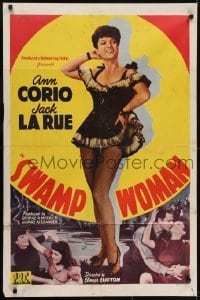 3y829 SWAMP WOMAN 1sh 1941 sexy full-length Ann Corio in skimpy dress & fishnet stockings!