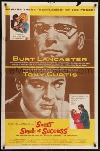 3y832 SWEET SMELL OF SUCCESS 1sh 1957 Burt Lancaster as J.J. Hunsecker, Tony Curtis as Sidney Falco!