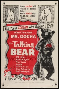 3y838 TALKING BEAR 1sh 1964 you'll scream... with delight when you meet Mr. Gocha!