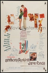 3y839 TALL STORY 1sh 1960 Anthony Perkins, early Jane Fonda, basketball!