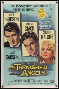 3y841 TARNISHED ANGELS 1sh 1958 Rock Hudson, Dorothy Malone, Robert Stack, William Faulkner