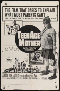 3y845 TEENAGE MOTHER 1sh 1966 way more than nine months of trouble, camp classic!