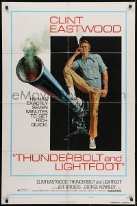 3y870 THUNDERBOLT & LIGHTFOOT style C 1sh 1974 art of Clint Eastwood with HUGE gun by McGinnis!